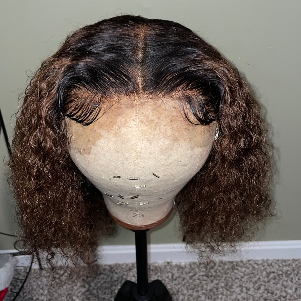 Used 14 inch curly bob human hair